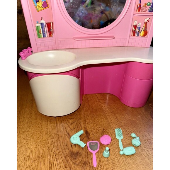 MATTEL Barbie Beauty Center Playset 1991 Bathroom Vanity & Accessories #7566 - Picture 5 of 10